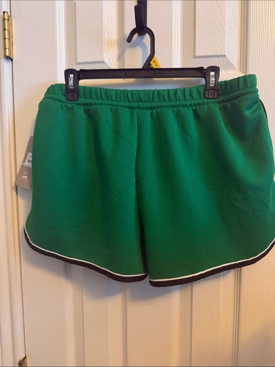 Avia Pants - Avia Green Athletic Shorts with Black & White Trim